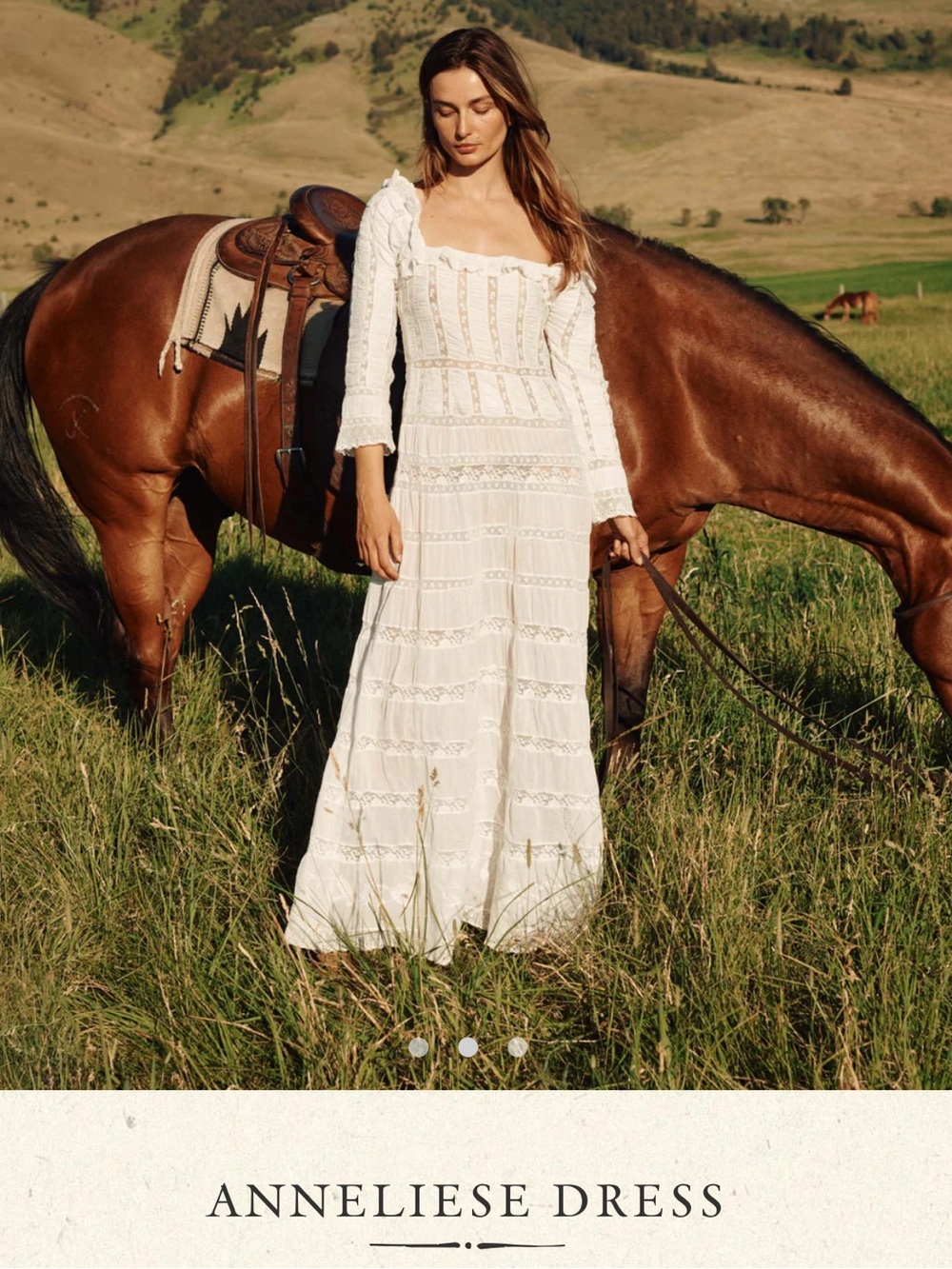 NWT Doen Anneliese Off-Shoulder Maxi Dress in Salt White Small
